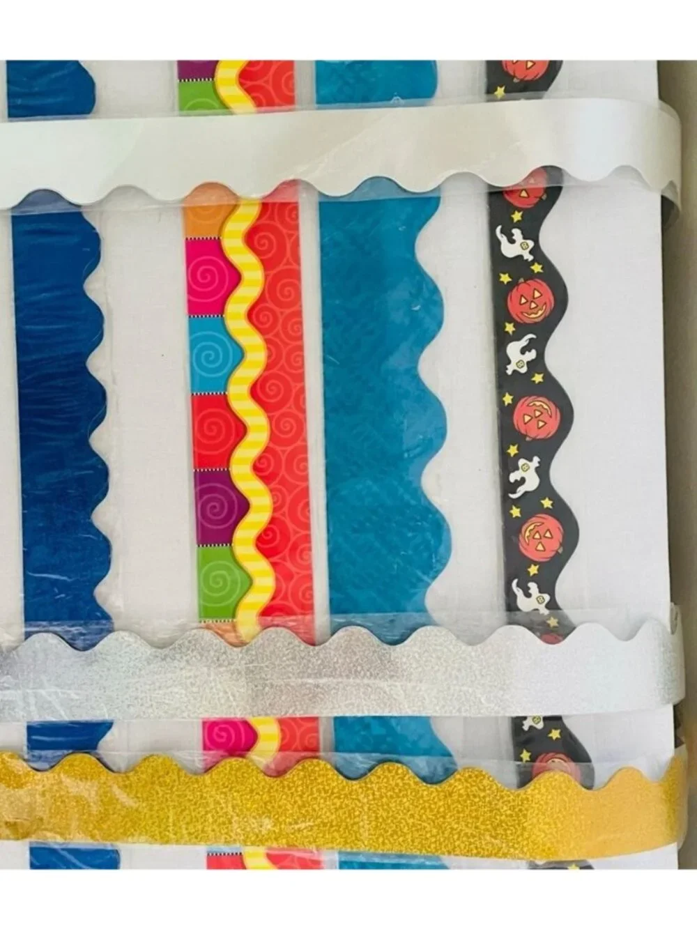 Teacher Bulletin Board Borders Pack 114 Ft Scalloped Straight Edge Borders New